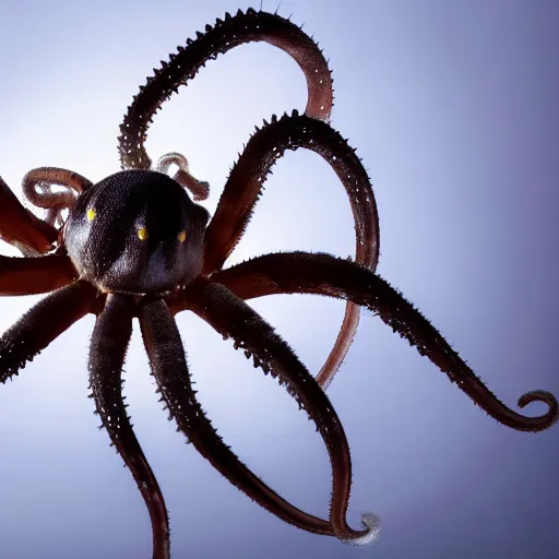 Prompt: National Geographic photo of spiders with octopus tentacles