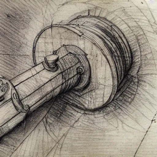 Prompt: a leonardo da vinci sketch of a m72 law.