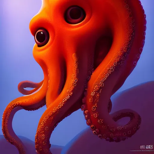 Prompt: Portrait of an antropomorphic octopus, mattepainting concept Blizzard pixar maya engine on stylized background splash comics global illumination lighting artstation lois van baarle, ilya kuvshinov, rossdraws