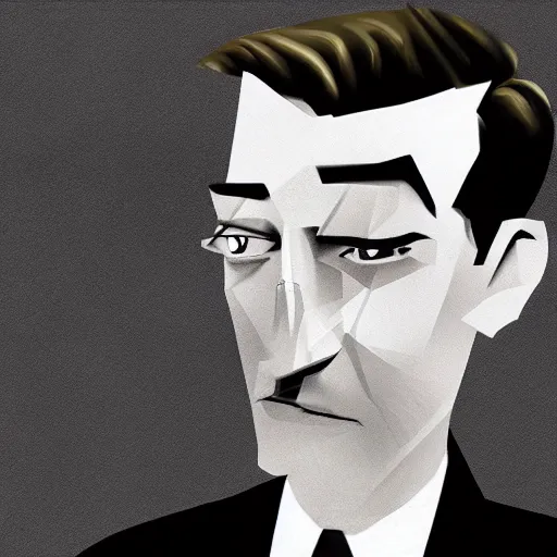 Prompt: dale cooper from twin peaks by dave mckean