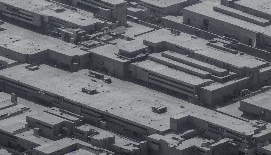 Image similar to big brutalist military base on clliffs, drawing architecture, very long shot, top angle, pritzker architecture prize, science fiction, control the game, brutalism, earthbound, jan urschel