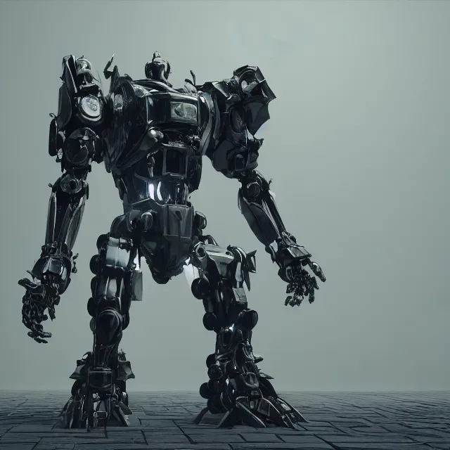 Prompt: mecha robot boss in dark souls, dark cinematic, volumetric, realistic, 3 d render, cinematic lighting, ray tracing, cinematic, unreal engine 5, unreal engine render, octane render, hyper realistic, photo, 8 k