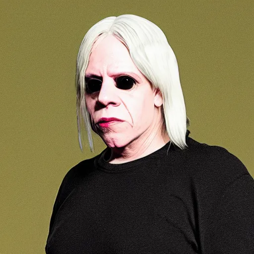 Image similar to genesis p - orridge in a pixar 3 d animated cartoon