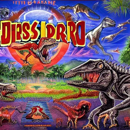 Prompt: kaleidoscope of jurassic park