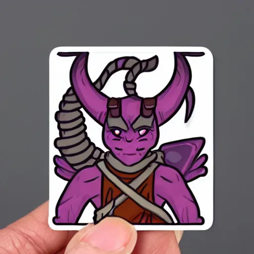 Image similar to cute d & d tiefling character sticker