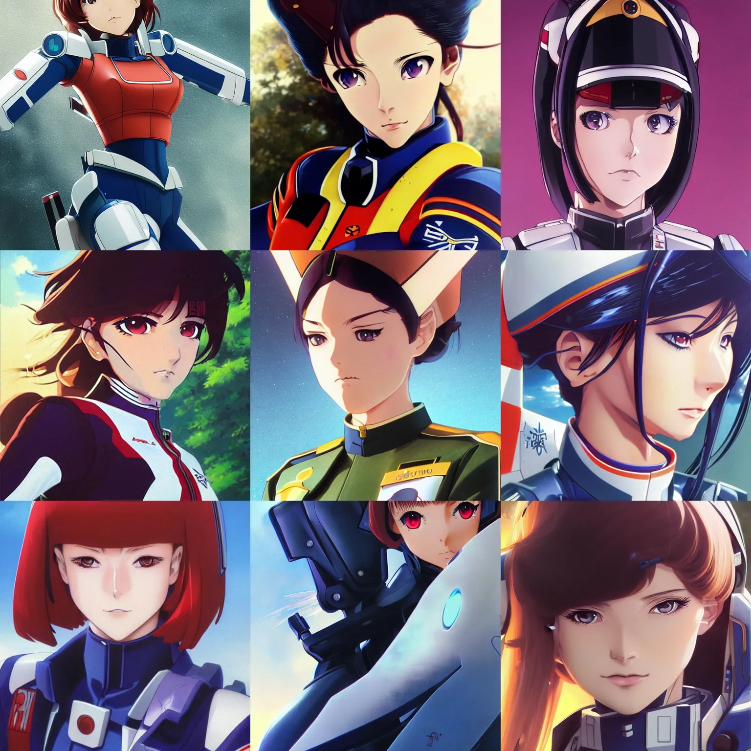 Prompt: An anime portrait of beautiful girl in uniform still from Robotech 1985 by Stanley Artgerm Lau ,WLOP, Ilya Kuvshinov ,James Jean, Andrei Riabovitchev , symmetrical