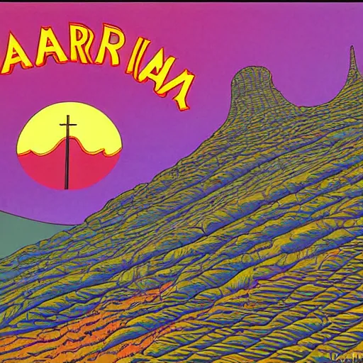 Prompt: illustration of Gran Canaria, Jean Giraud Moebius