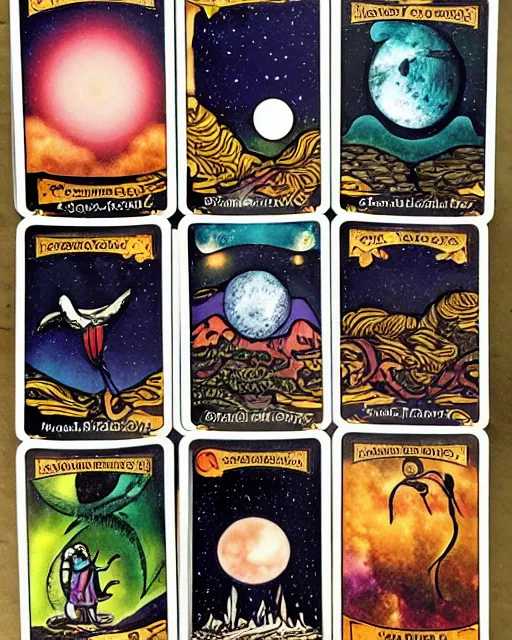 Prompt: Deviant Moon Tarot deck