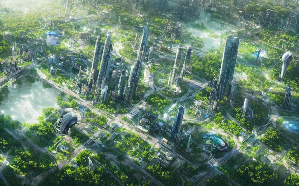 a future solarpunk city, very high quality,, Stable Diffusion