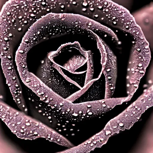 Image similar to award - winning macro of a beautiful black rose made of glowing molten magma