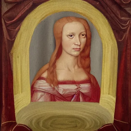 Image similar to a renaissance style portrait painting of demon