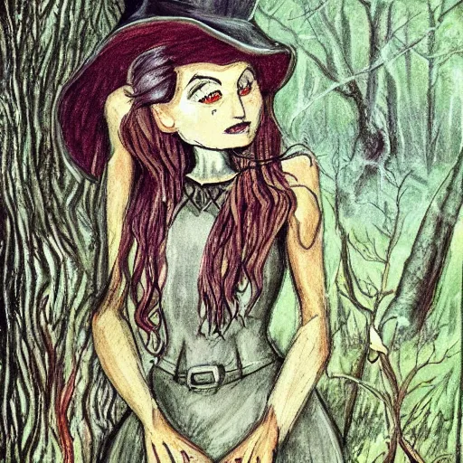 Prompt: witch in the woods