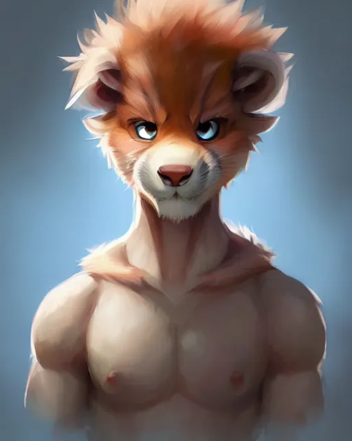 Prompt: character concept art of a cute male anthropomorphic furry | | adorable, key visual, realistic shaded perfect face, fine details by stanley artgerm lau, wlop, rossdraws, james jean, andrei riabovitchev, marc simonetti, and sakimichan, trending on weasyl