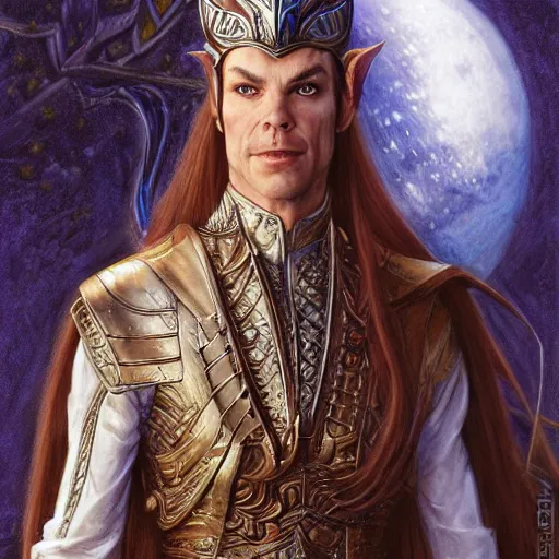 Image similar to noble elite elven lord Elrond of Rivendel by Mark Brooks, Donato Giancola, Victor Nizovtsev, Scarlett Hooft, Graafland, Chris Moore