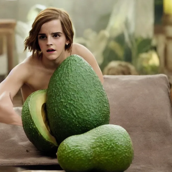 Image similar to emma watson starring as an avocado in the upcoming dramatic avocado movie, 8 k, movie still