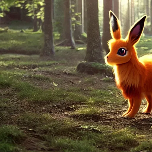 Prompt: national geographic professional photo of eevee in the wild, award winning