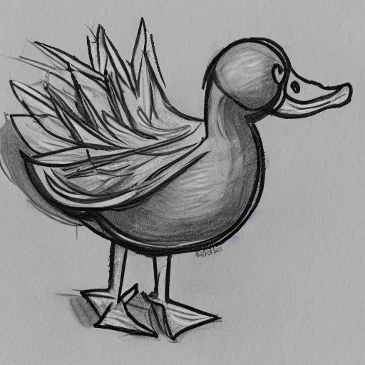 Prompt: cyberpunk duck sketch