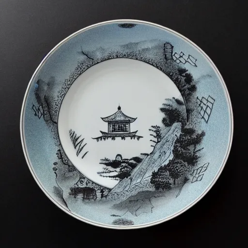 Prompt: gal godot china plate