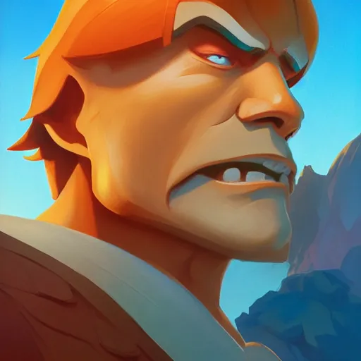 Image similar to face icon stylized minimalist he - man and the masters of the universe, loftis, cory behance hd by jesper ejsing, by rhads, makoto shinkai and lois van baarle, ilya kuvshinov, rossdraws global illumination