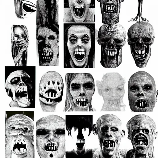 Image similar to horrifying, killer, creepy, dead, monster, tall, skinny, open mouth