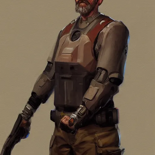 Prompt: a full body portrait of gordon freeman by Krenz Cushart, high detail, concept art, artstation, 8k