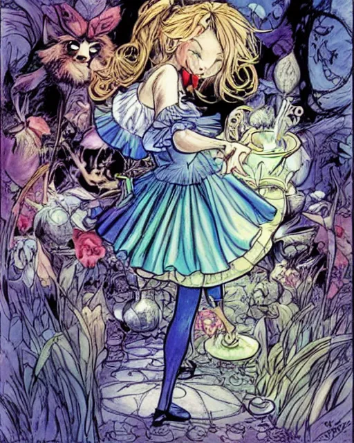 Image similar to Alice in wonderland drawn by Jim lee,