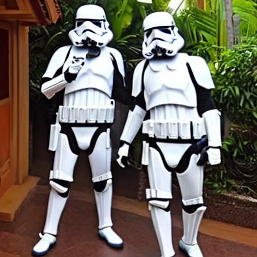 Prompt: storm troopers vacationing in pattaya thailand, photoreal