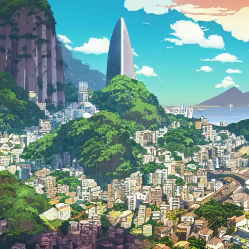 Prompt: Rio de Janeiro, by Dice Tsutsumi, Makoto Shinkai, Studio Ghibli