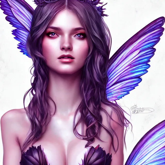 Prompt: full body pose, beautiful adult stoner fairy queen, symmetrical wings, highly detailed, 4 k, hdr, smooth, sharp focus, high resolution, award - winning photo, artgerm, photorealistic