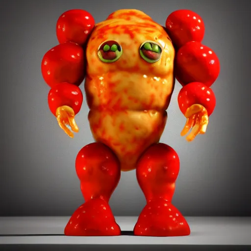 Prompt: pizza golem, 3 d model, highly detailed, unreal engine, realistic lighting, in an oven, soft shadows, artstation, octane render