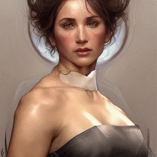 Image similar to portrait of a woman, stallone, schwarzenegger, intricate, elegant, highly detailed, digital painting, artstation, concept art, smooth, sharp focus, illustration, art by artgerm and greg rutkowski and alphonse mucha and william - adolphe bouguereau