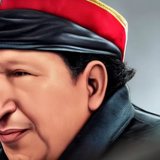 Image similar to A still of Hugo Chávez as Solid Snake from Metal Gear Solid, 4k, photograph, photoreal, realistic, highly detailed, promo shoot, award winning