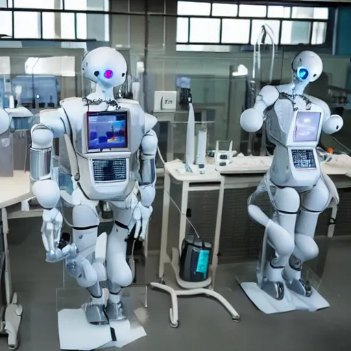 Image similar to a laboratory where humans are turned into robots