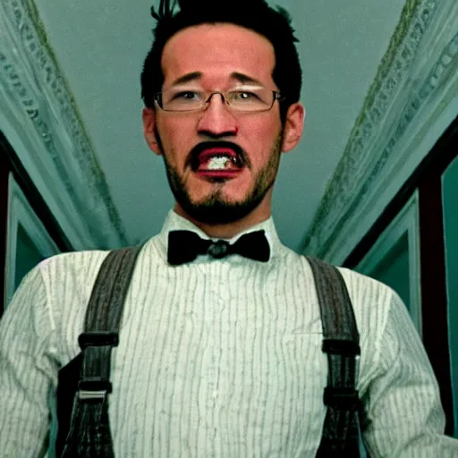 Image similar to A still of Markiplier in The Shining