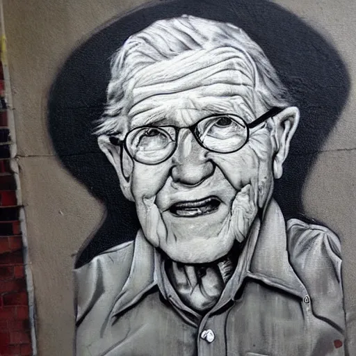 Prompt: street art rightful detailed portrait of dan myers at elderly age of 1 0 5