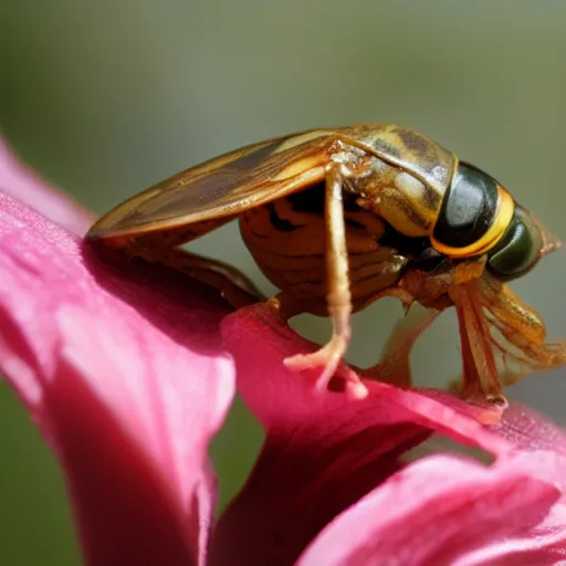 Prompt: a cute cicada holding a heart, hd photo, daylight