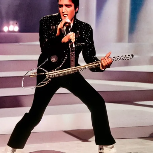 Prompt: elvis presley performing at eurovision 2 0 2 2