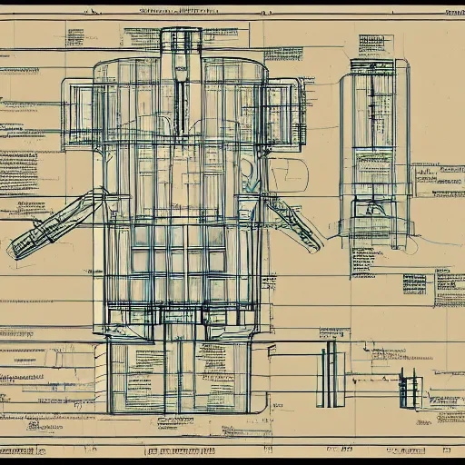 Image similar to exploded diagram of luigi, blueprint