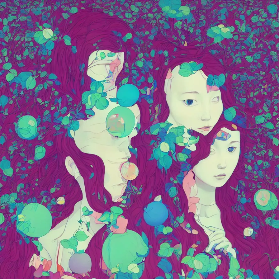 Prompt: portrait of a girl, beeple and james jean, chiho aoshima color scheme