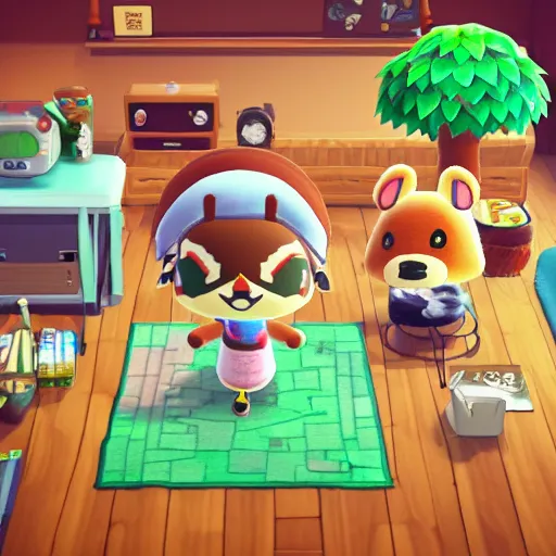 Image similar to animal crossing digital art trending on art station high quality