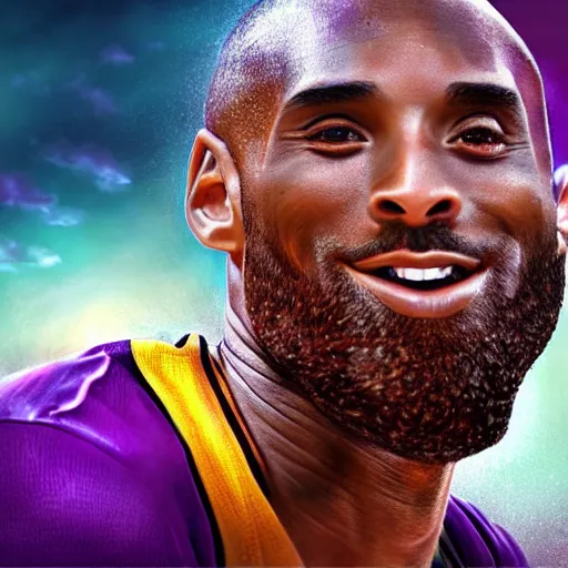 Prompt: kobe bryant kissing with a giant turtle in heaven, hyper realistic, cinematic, side view, digital art, amazing detail, artstatiom, cgsociety, epic art