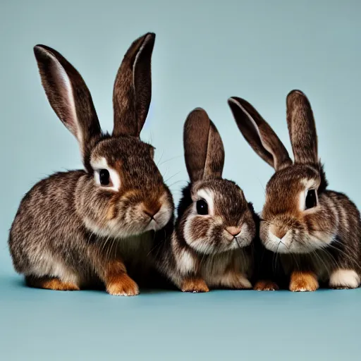 Image similar to image of a bunny with multiple heads, studio photo, 8k resolution