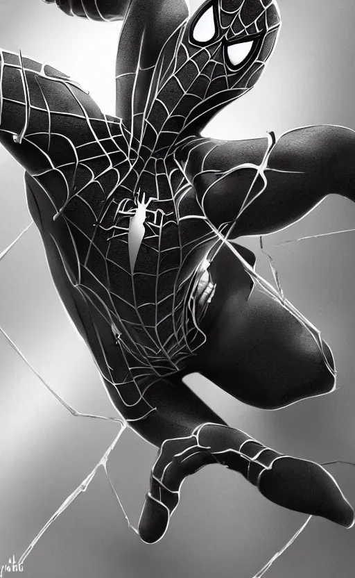 Image similar to spiderman noir, dynamic lighting, photorealistic fantasy concept art, trending on art station, stunning visuals, creative, cinematic, ultra detailed