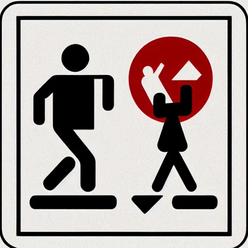 Image similar to a pictographic sign warning people not to swallow batteries