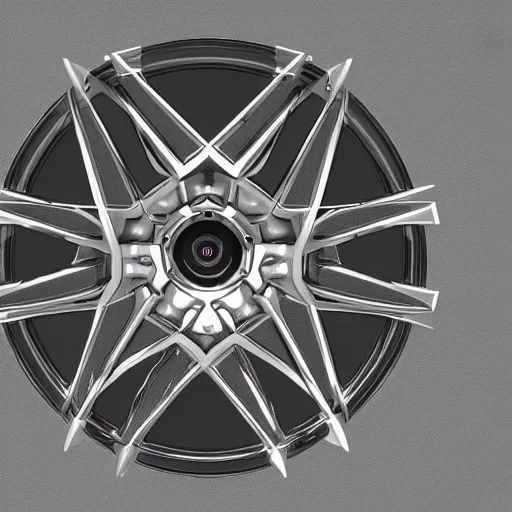 Image similar to four intersecting wheels with eyes all around the rims, hyper realistic, 4 k