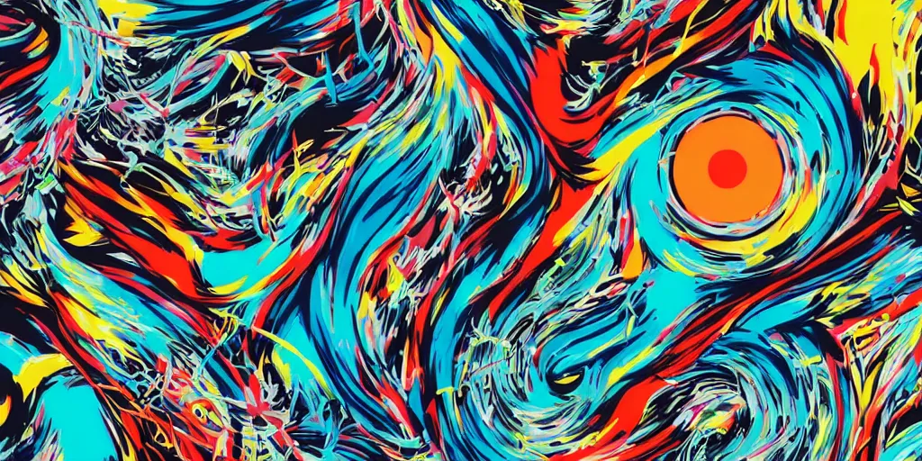 Image similar to Tristan Eaton's wallpaper, Fluid electricity, rayonism