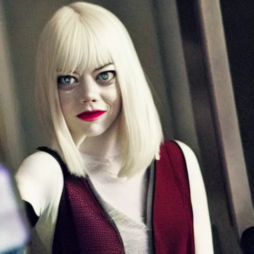 Image similar to Emma Stone as Ghost-Spider/Gwen Stacey in the Marvel Cinematic Universe, Spider-Gwen