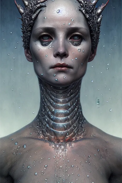 Prompt: gorgeous cute! lilith the mother of all monsters, crystal crown, raining ash, fine art masterpiece, highly detailed dino valls wayne barlowe machiej kuciara, dramatic lighting, long shot, wide angle, uhd 8 k, sharp focus
