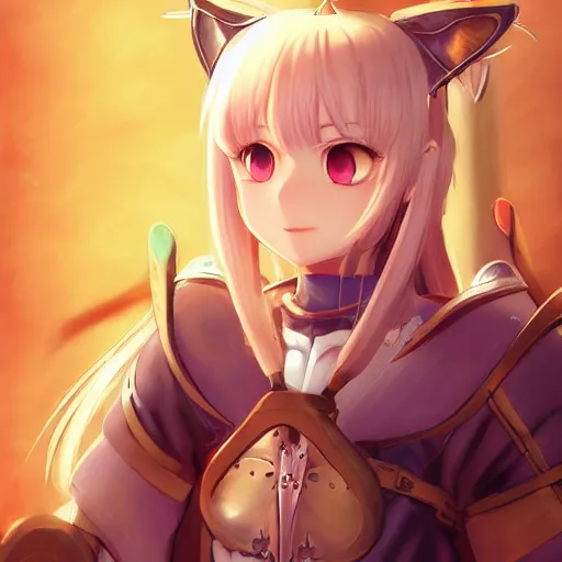 Prompt: portrait of joan of arc as a catgirl, anime fantasy illustration by tomoyuki yamasaki, kyoto studio, madhouse, ufotable, square enix, cinematic lighting, trending on artstation