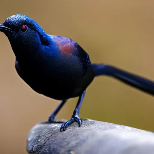 Image similar to nz Tui bird, surreal